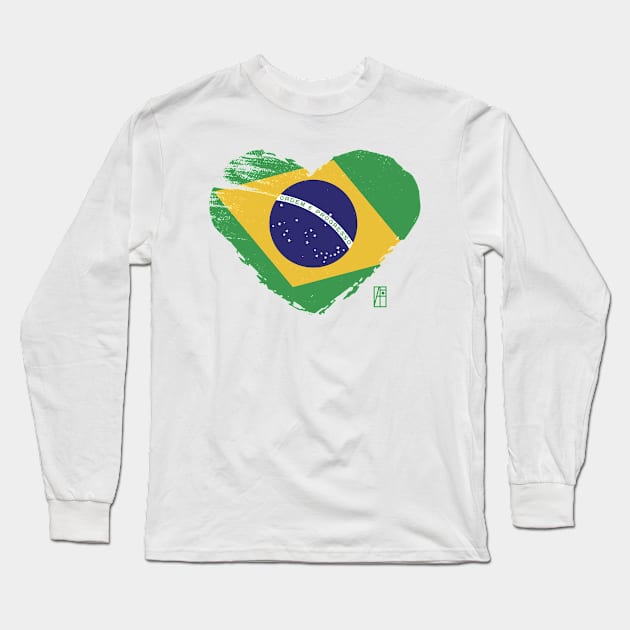 I love my country. I love Brazylie. I am a patriot. In my heart, there is always the flag of Brazile. Long Sleeve T-Shirt by ArtProjectShop